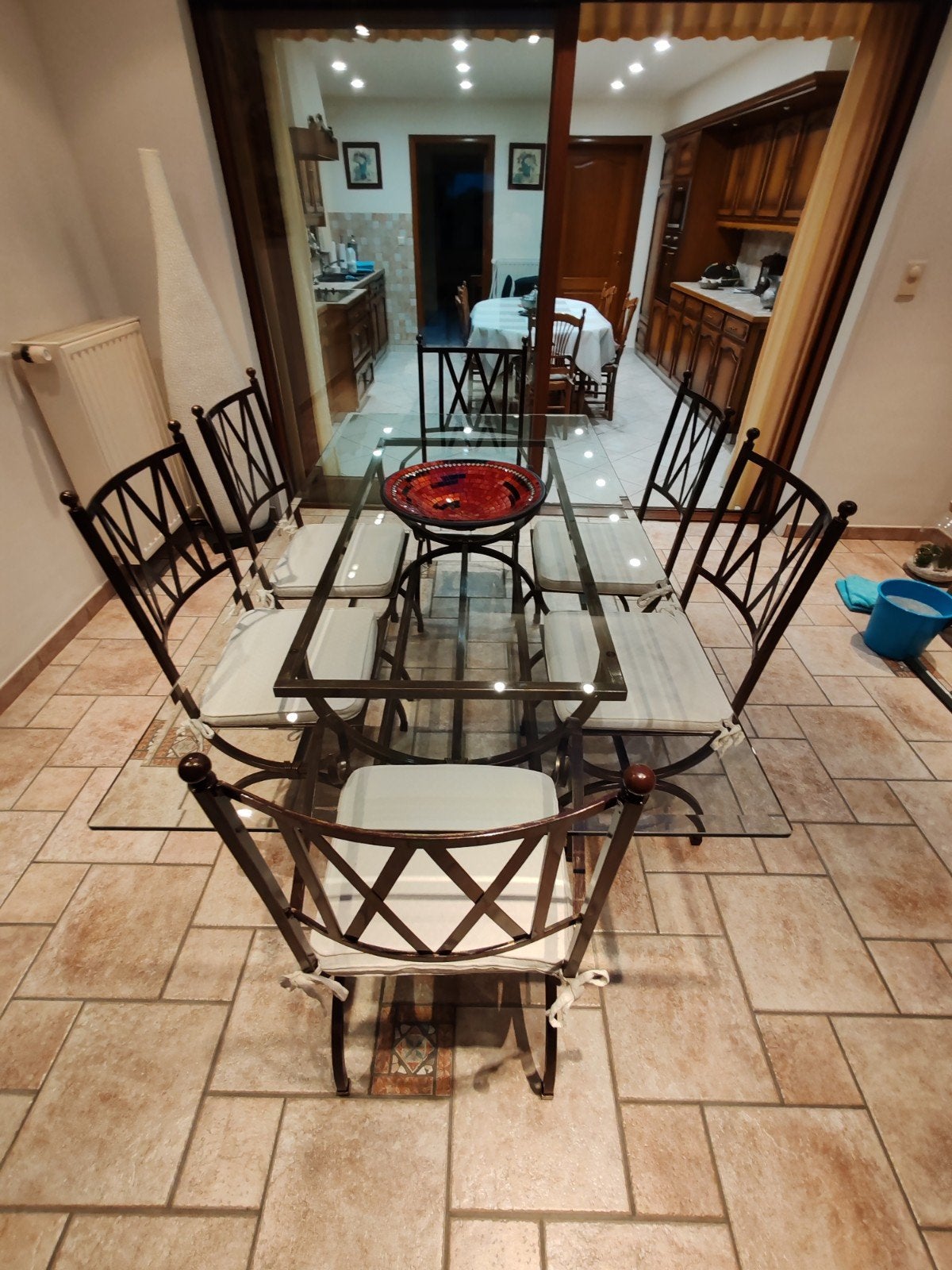ensemble table salle a manger, Enlèvement, Comme neuf, Verre, 75 – 100