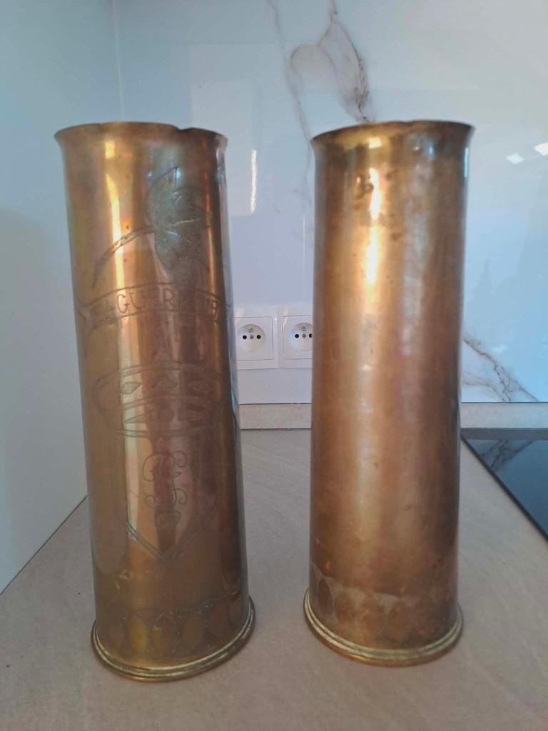 2 schelpen 1914 - 1917 decoratief, Antiek en Kunst, Ophalen, Koper