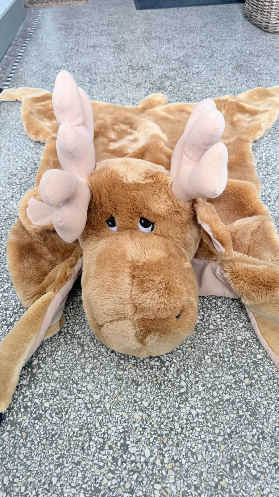 XL zalig knuffelkussen eland superzacht knus als nieuw., Ophalen, Zo goed als nieuw, Wasbaar
