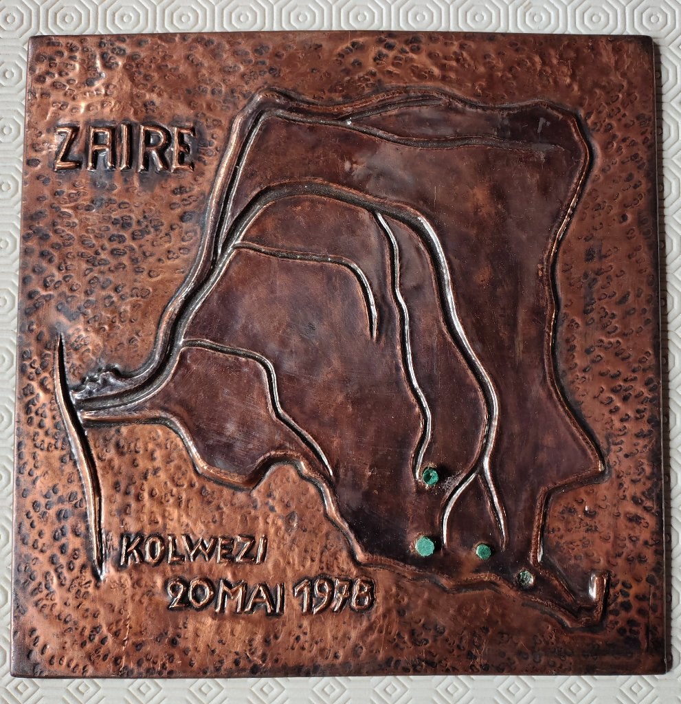 Plaque commémorative vintage de Kolwezi du 20 mai 1978, Enlèvement ou Envoi, Autres, Objet d'art