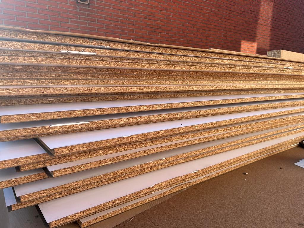 Spaanplaten gelamineerd 305x130 18mm, Doe-het-zelf en Bouw, Platen en Panelen, Ophalen, Zo goed als nieuw