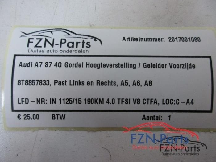 Gordel hoogteverstelling links-voor Audi A6 (22744796), Enlèvement ou Envoi, Utilisé