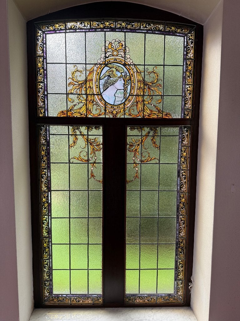 glas in lood raam, Doe-het-zelf en Bouw, Ophalen, Gebruikt, Glas in lood, 80 tot 120 cm
