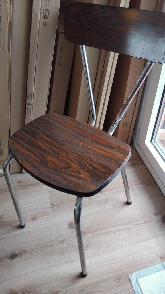 Vintage bruine formica stoel, Ophalen, Gebruikt