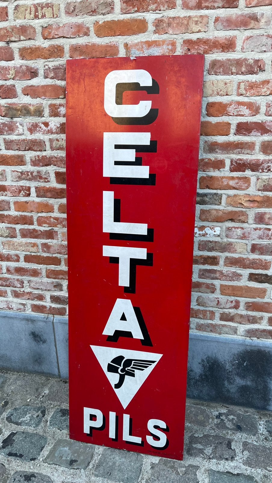 Celta Meiresonne plastemal bord., Ophalen, Zo goed als nieuw, Reclamebord