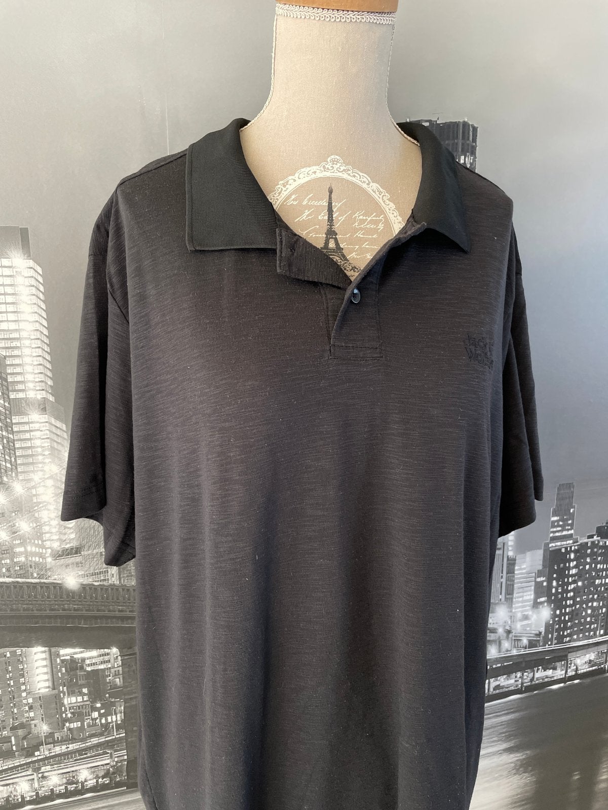 zwarte polo Jack Wolfskin XXL, Kleding | Heren, Polo's, Verzenden, Zo goed als nieuw, Overige maten, Zwart