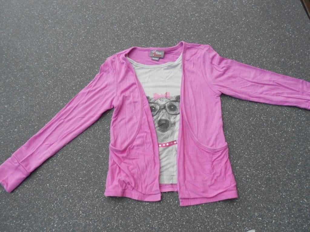 t-shirt met jasje vas aan elkaar mt 98, Gebruikt, Meisje, Ophalen of Verzenden, Blue Queen