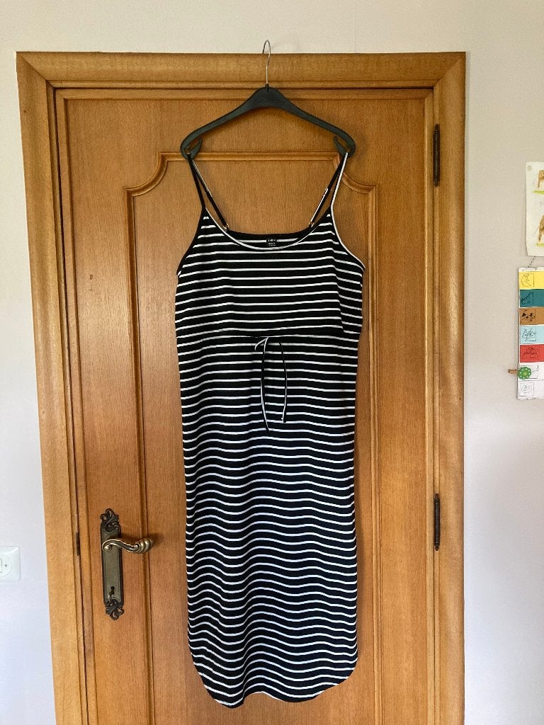 Zwart-wit lang zomerkleedje, Shein, Large, Kleding | Dames, Meerkleurig, Maat 42/44 (L), Ophalen of Verzenden, Zo goed als nieuw