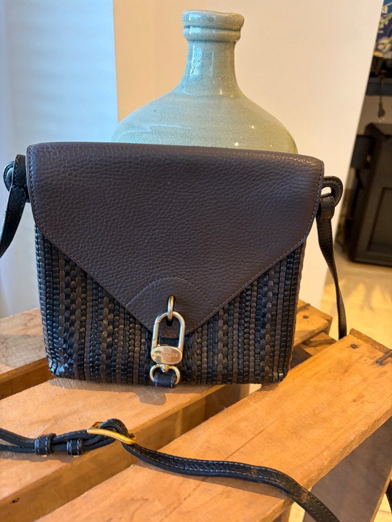 Delvaux Grêlon, Ophalen of Verzenden, Zo goed als nieuw, Bruin, Schoudertasje