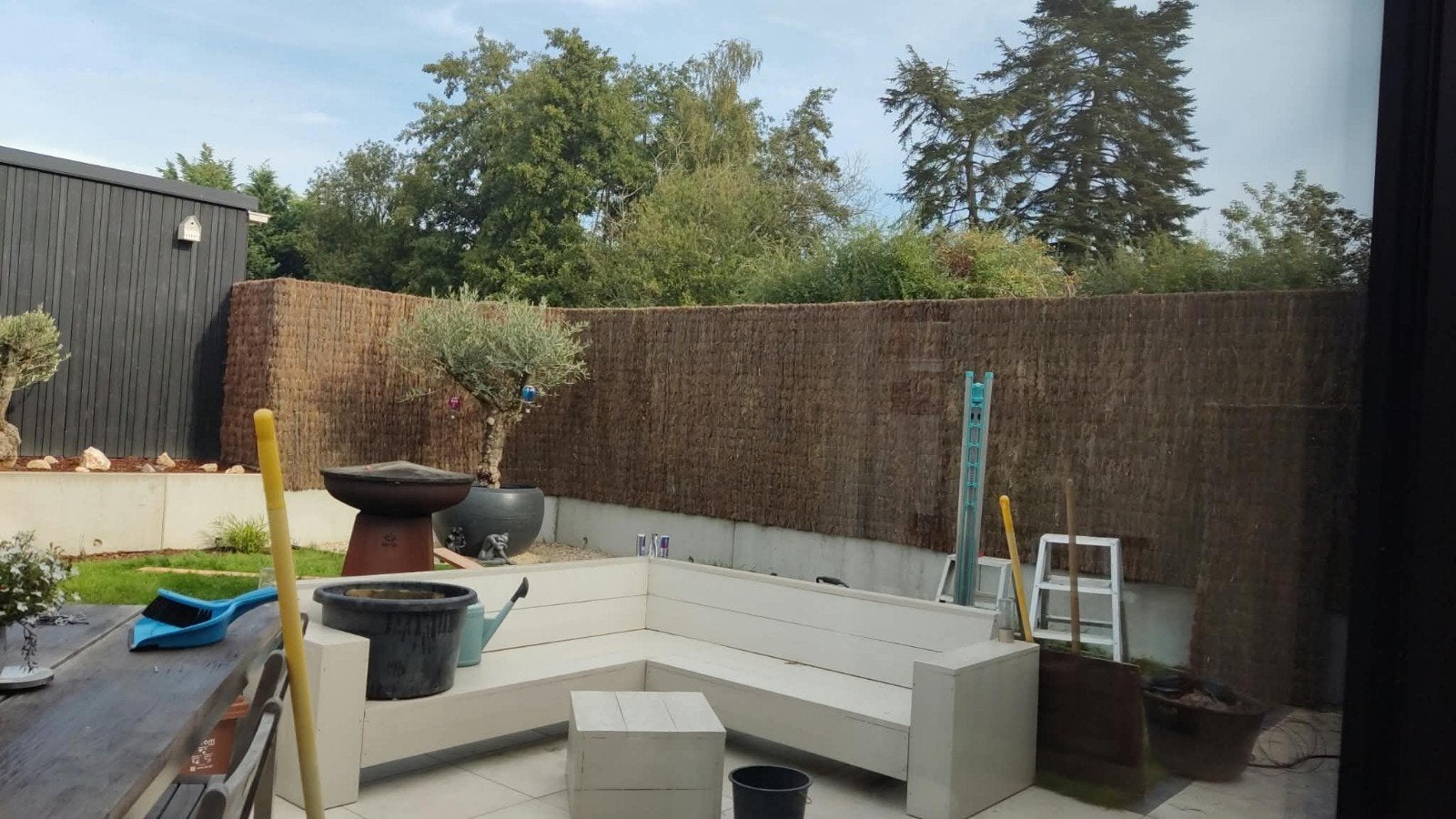 lounge salon, Tuin en Terras, Ophalen, Bank, Steigerhout, Zo goed als nieuw