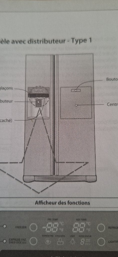 Accessoires pour frigo américain LG, Enlèvement, Utilisé, Avec compartiment congélateur