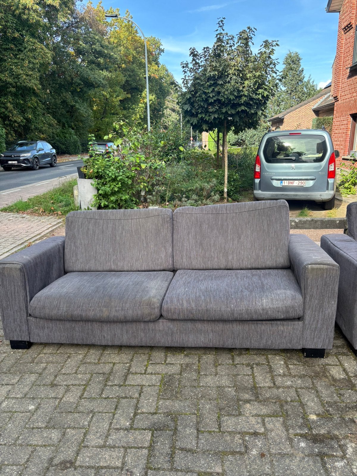 GRATIS 2 grijze zetels, Ophalen, Gebruikt