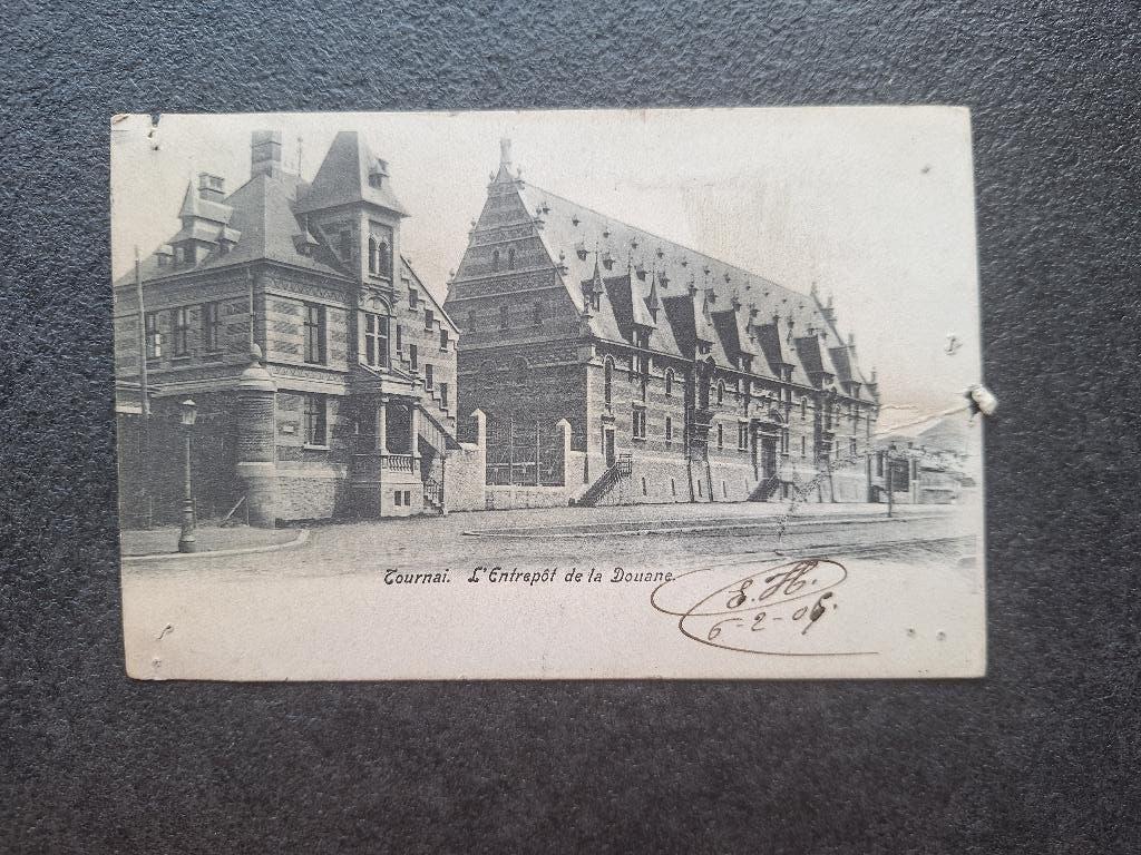 CPA Tournai - l'entrepôt de la douane 1906, Enlèvement, Avant 1920, Affranchie, Hainaut