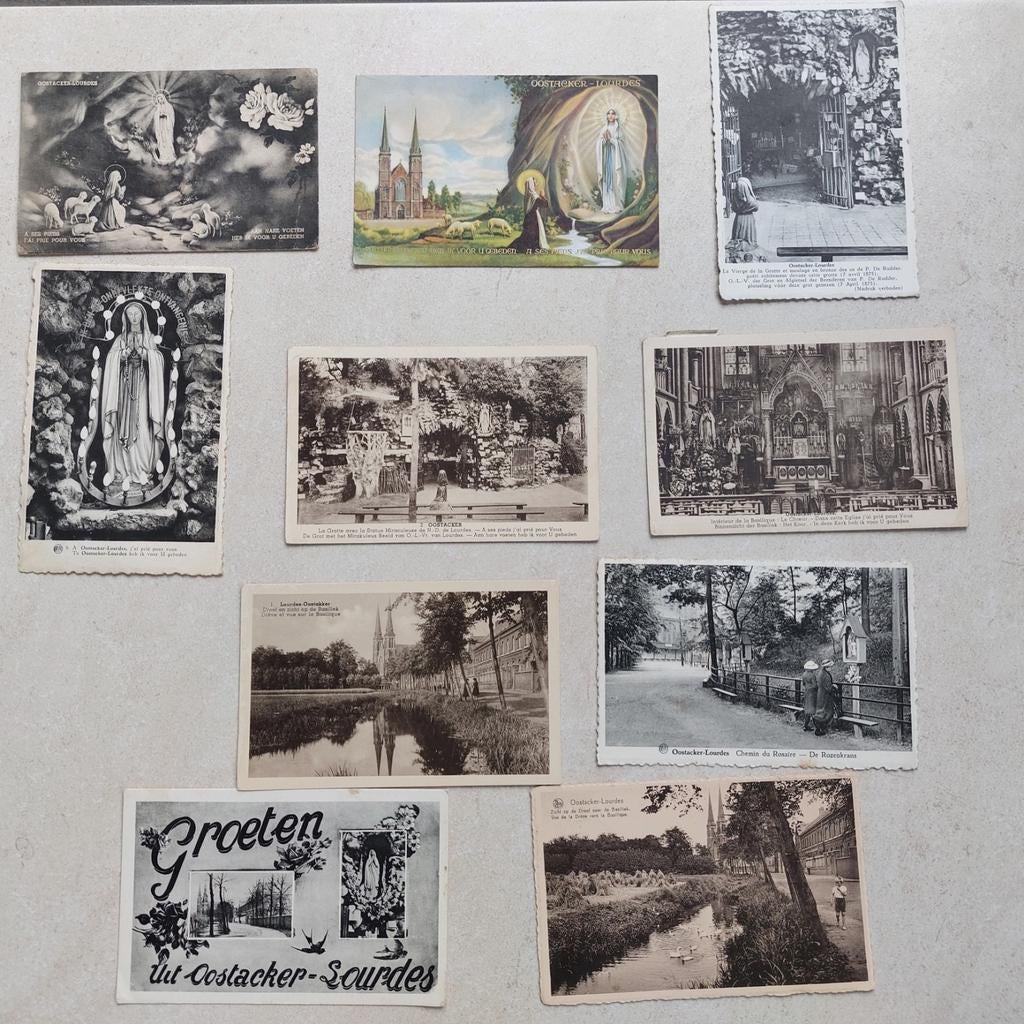 Lot van 10 oude postkaarten van Oostakker, Ophalen of Verzenden