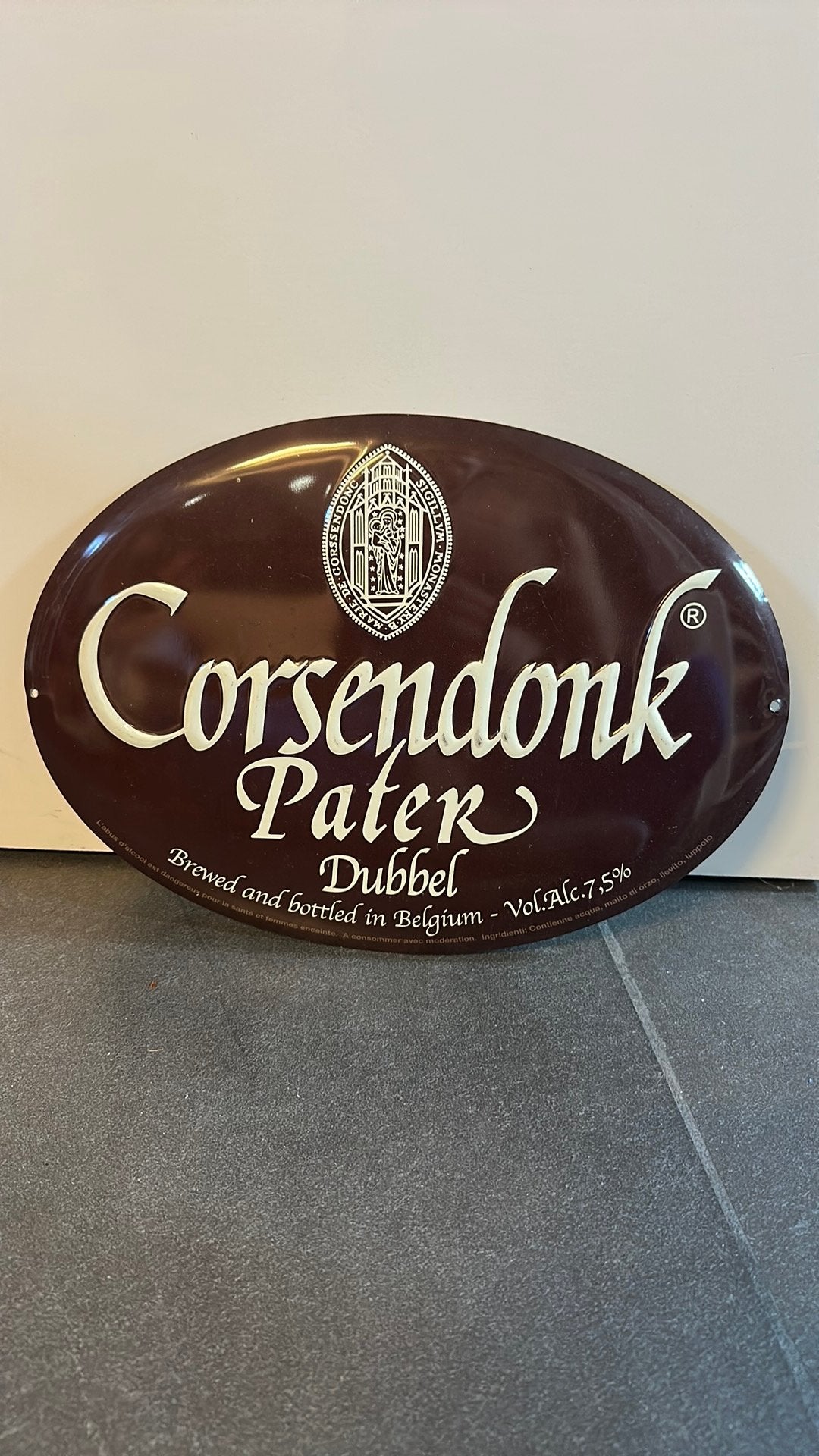 Corsendonk pater dubbel Reclamebord, Verzamelen, Ophalen of Verzenden, Zo goed als nieuw, Reclamebord