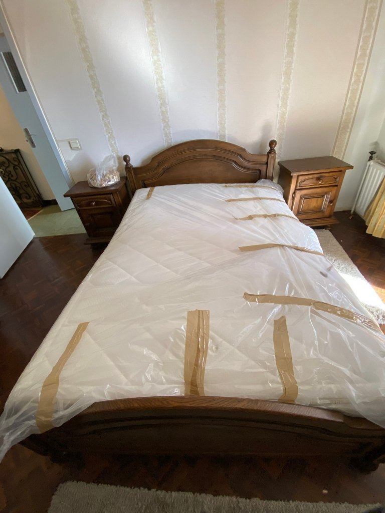 Slaapkamer van massief eikenhout, Ophalen, Zo goed als nieuw, Tweepersoons