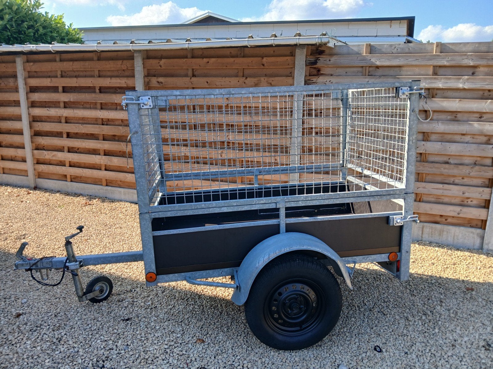 Gegalavaniseerde aanhangwagen met loofrekken 160 x 100 cm, Ophalen