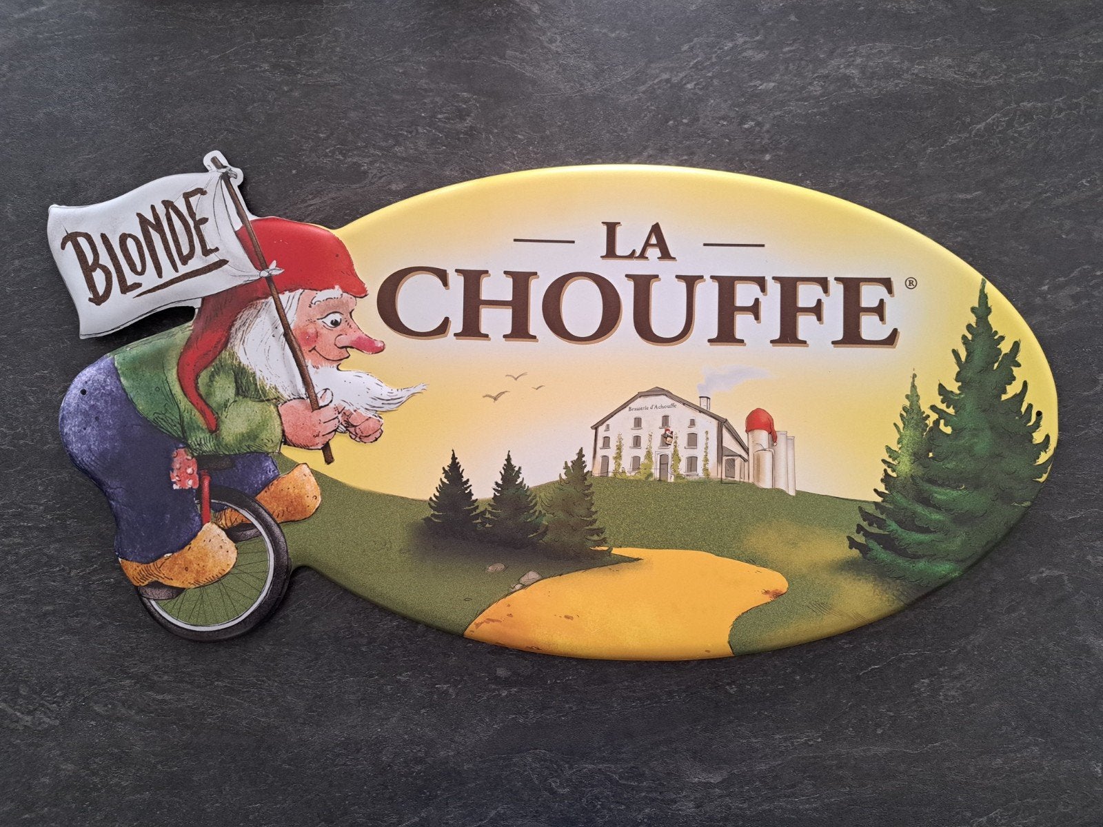 La Chouffe reclamebord, Ophalen of Verzenden, Zo goed als nieuw, Reclamebord