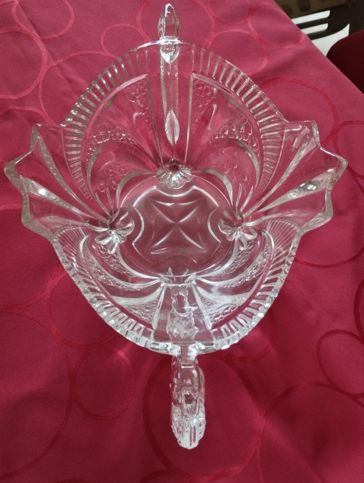 corbeille en verre avec anses, Antiquités & Art, Enlèvement