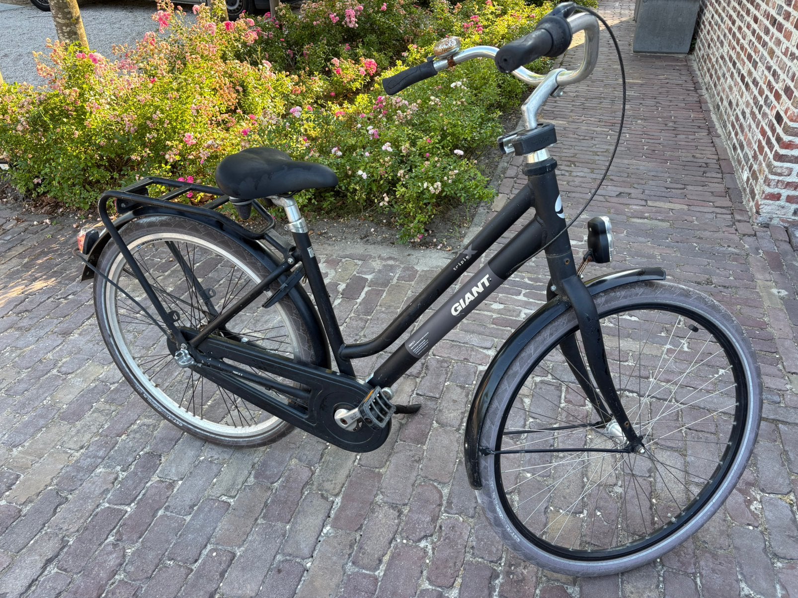 Giant Triple X Damesfiets - Zwart, Gebruikt, Ophalen, Terugtraprem, Gebruikt, Versnellingen