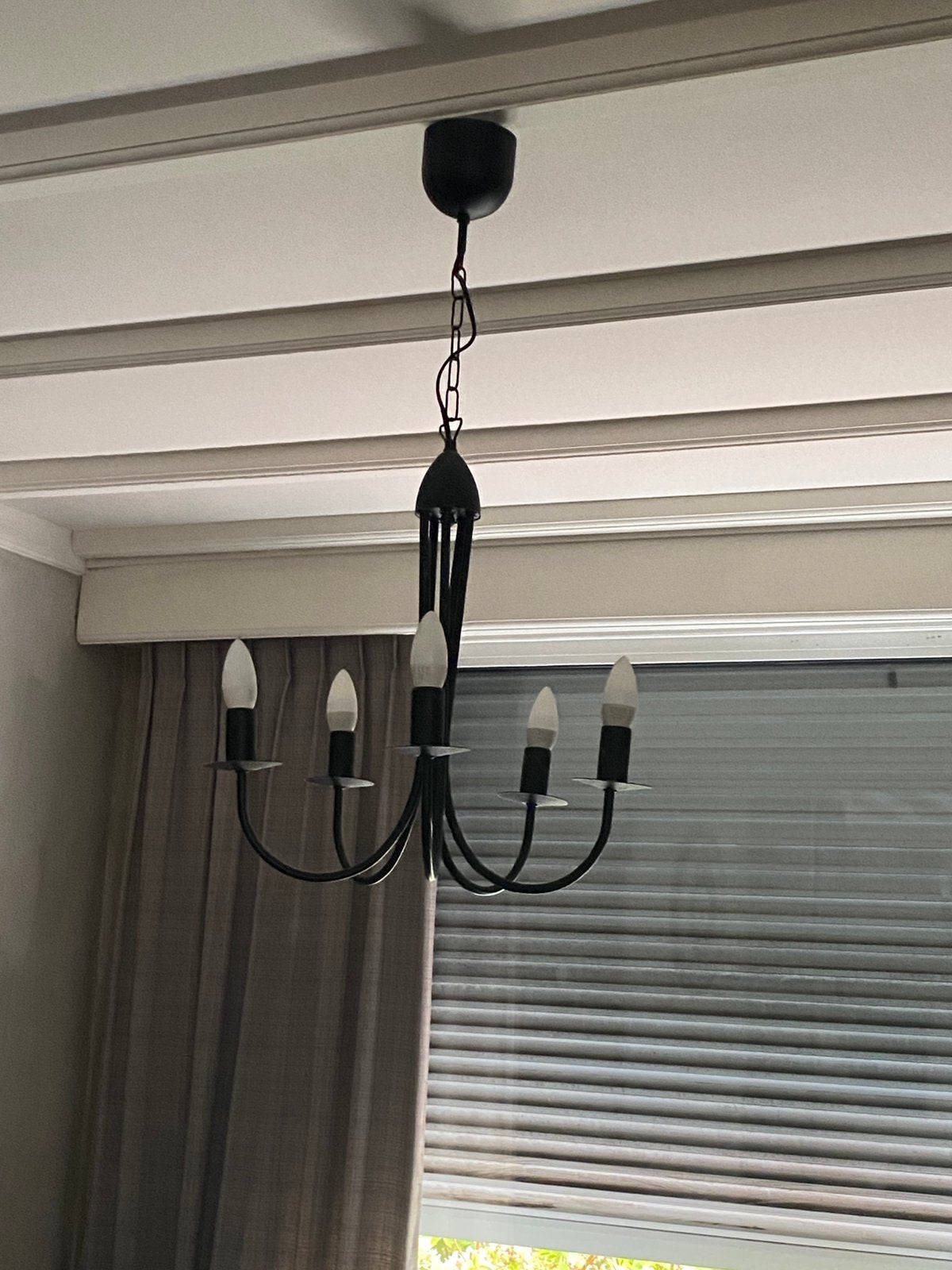 Lustre en métal noir, Enlèvement ou Envoi, Comme neuf, Métal