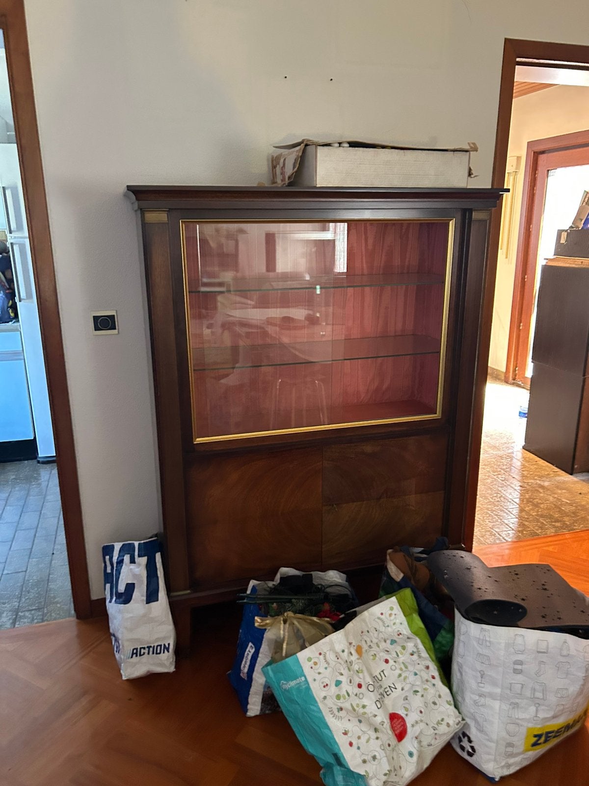 Meuble, vitrine en plaquage acajou, Enlèvement, Utilisé