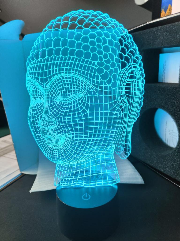 Lampe LED 3D Bouddha – ambiance zen – RGB multicolore, Enlèvement ou Envoi, Comme neuf, Synthétique, Moins de 50 cm