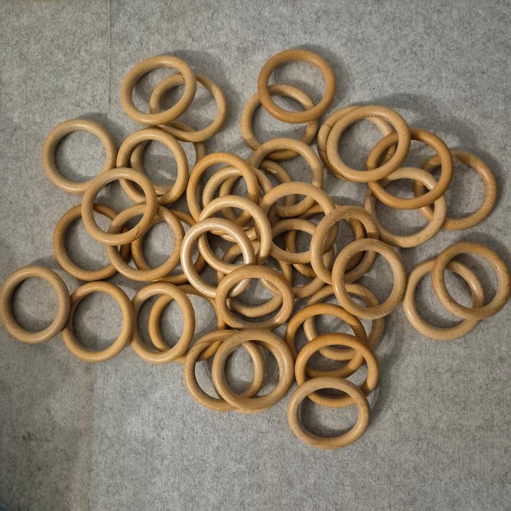 Houten ringen voor gordijnen of macramé, lichte kleur, Ophalen of Verzenden