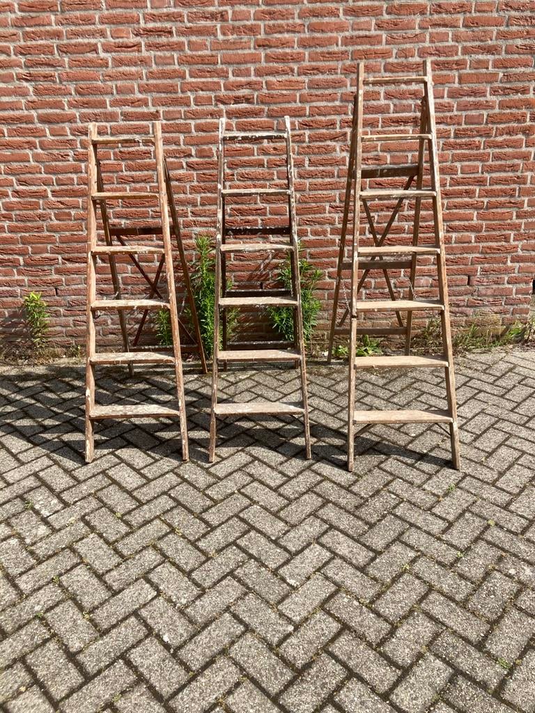 Mooie oude houten trapjes ,in topstaat, Ophalen, Gebruikt