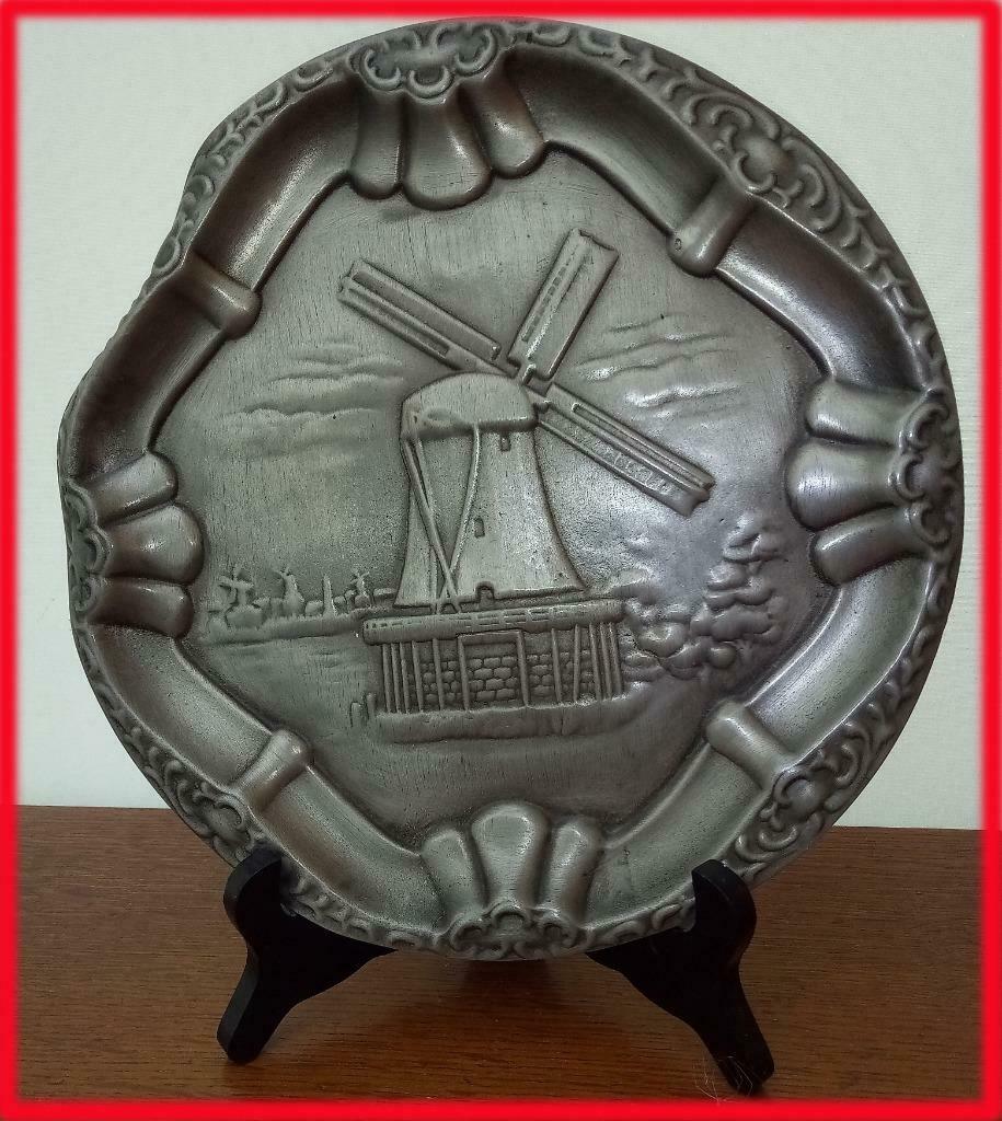 TIN schotel : molen, Antiek en Kunst, Ophalen of Verzenden