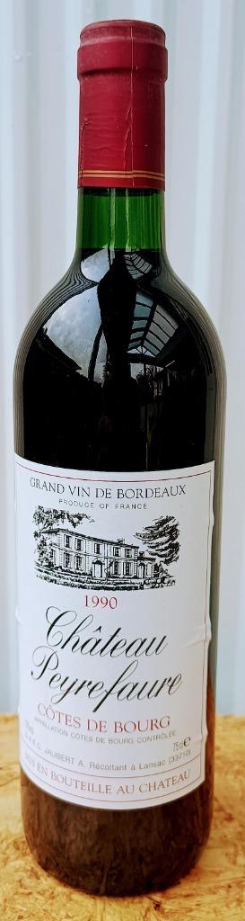 Een fles Chateau Peyrefaure 1990, Verzamelen, Wijnen, Frankrijk, Ophalen of Verzenden, Rode wijn, Vol