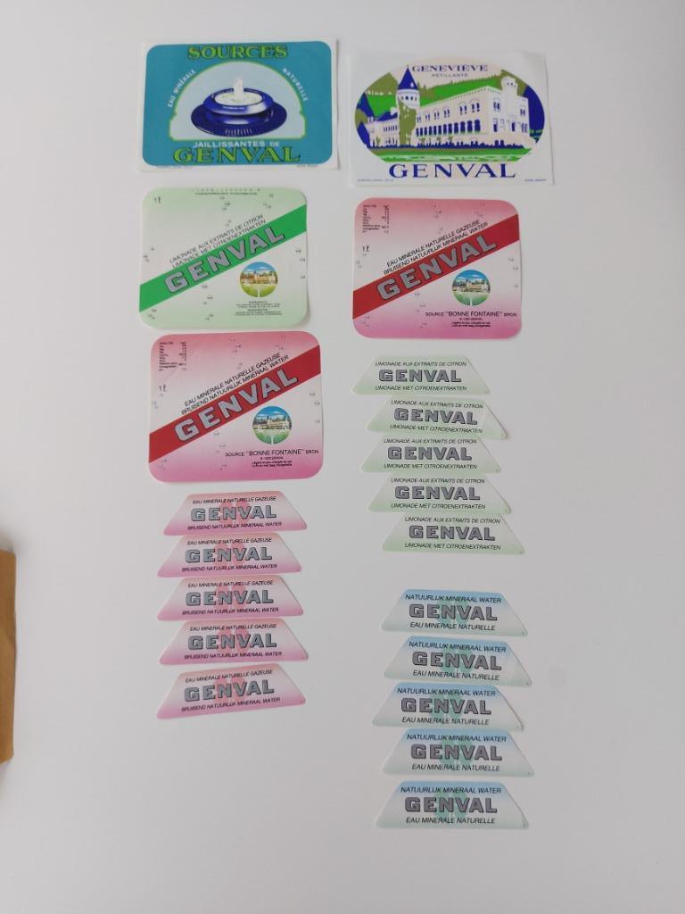 Etiketten Genval Water Limonade, Verzamelen, Ophalen of Verzenden, Gebruikt, Overige typen