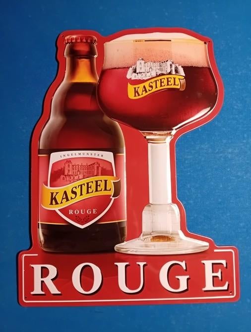 Plaque publicitaire Kasteel Rouge, Enlèvement ou Envoi, Comme neuf, Panneau, Plaque ou Plaquette publicitaire, Autres marques