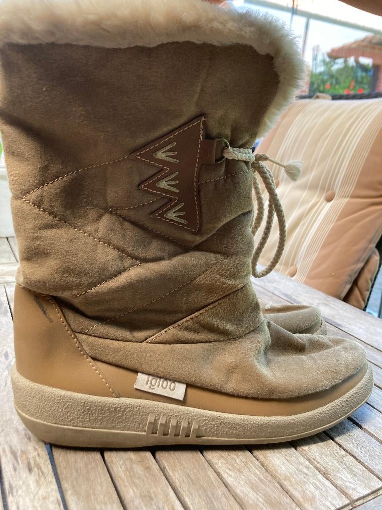 laarzen, Ophalen, Bruin, Snowboots, Gedragen