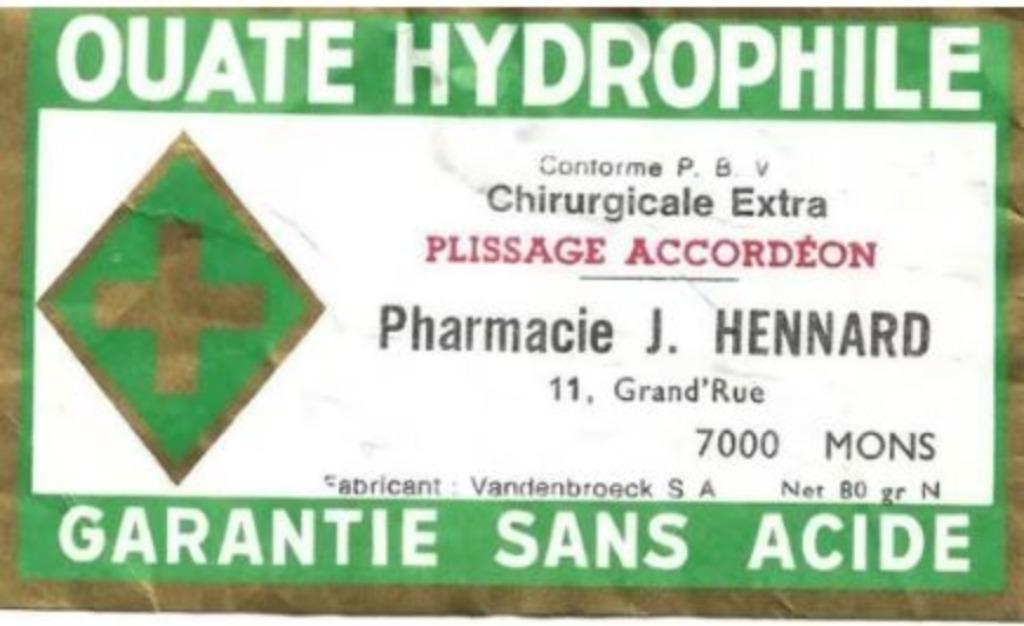 Etiquette de l'ancienne Pharmacie Hennard, Collections, Enlèvement ou Envoi, Comme neuf