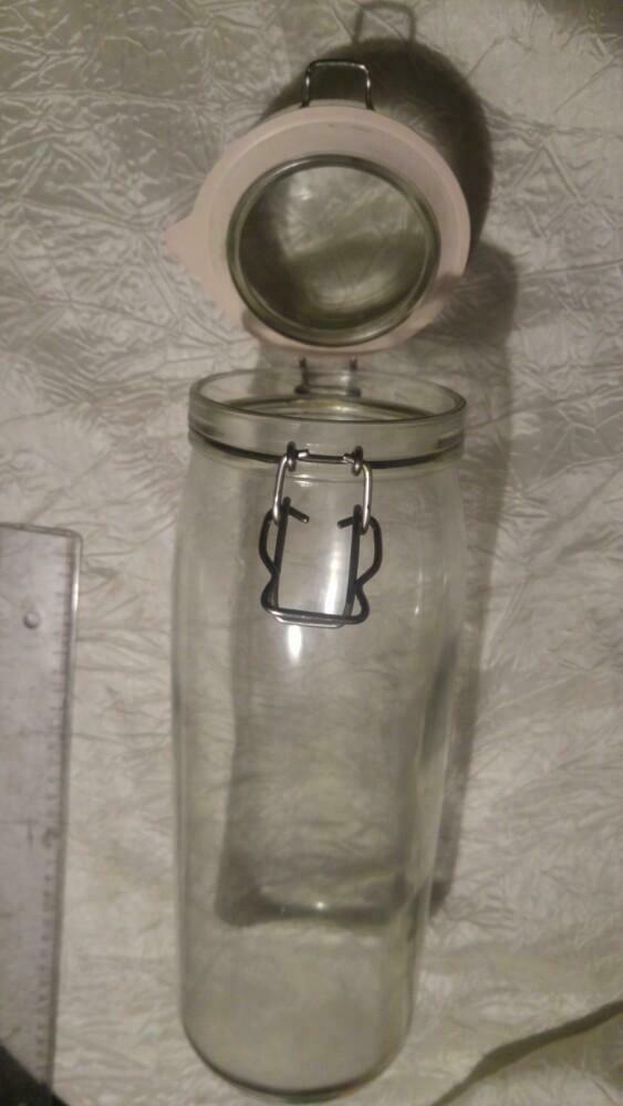 Vintage Bocal Flacon en verre ikea germany 2L, Ophalen of Verzenden, Zo goed als nieuw, Glas