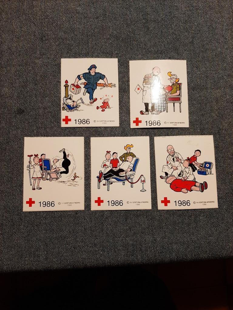 Stickers Rode Kruis : volledige set Suske & Wiske (1986), Boeken, Ophalen of Verzenden