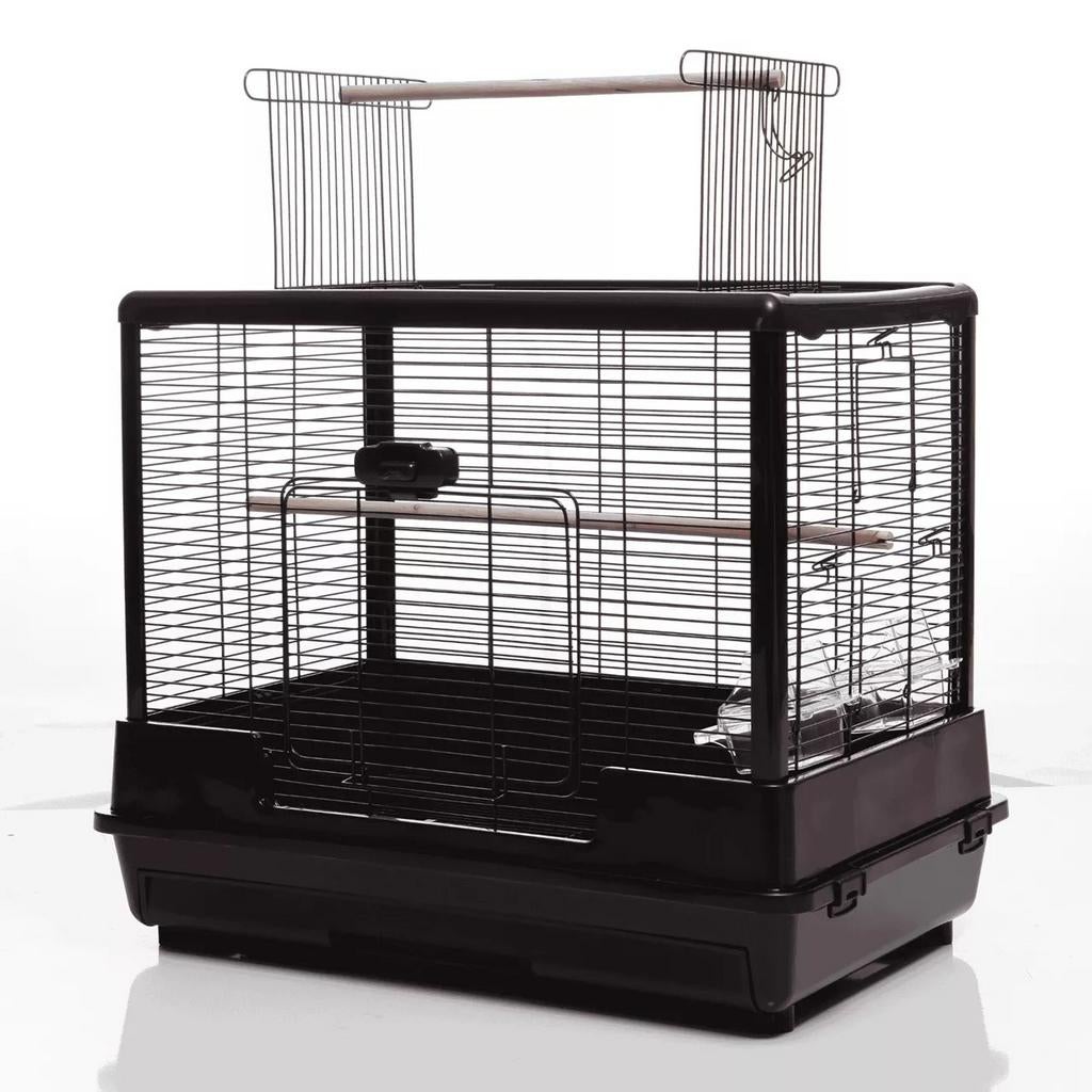 Cage à oiseaux noire et blanche Ceasar en 2 tailles maintena, Animaux & Accessoires, Oiseaux | Cages & Volières, Neuf, Cage à oiseaux