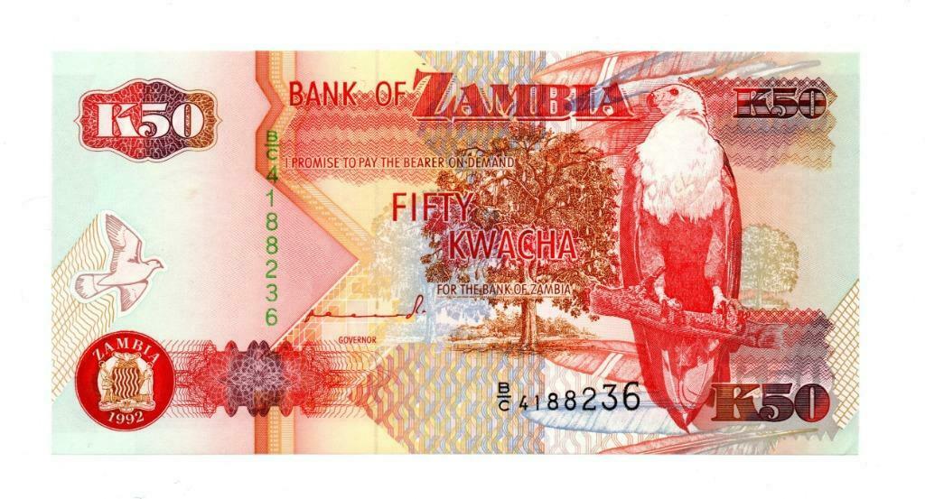 50 KWACHA 1992      ZAMBIA       UNC      P 37a      € 1, Postzegels en Munten, Bankbiljetten | Afrika, Ophalen of Verzenden, Zambia