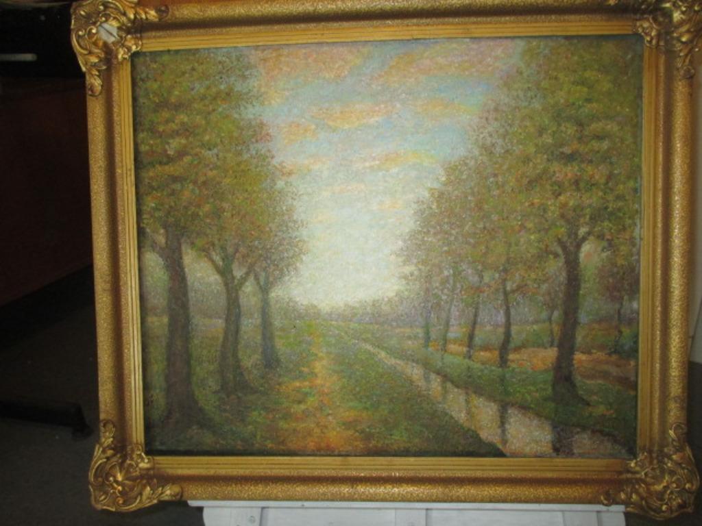 Peinture « Deux rangées d'arbres le long d'un ruisseau », Enlèvement ou Envoi