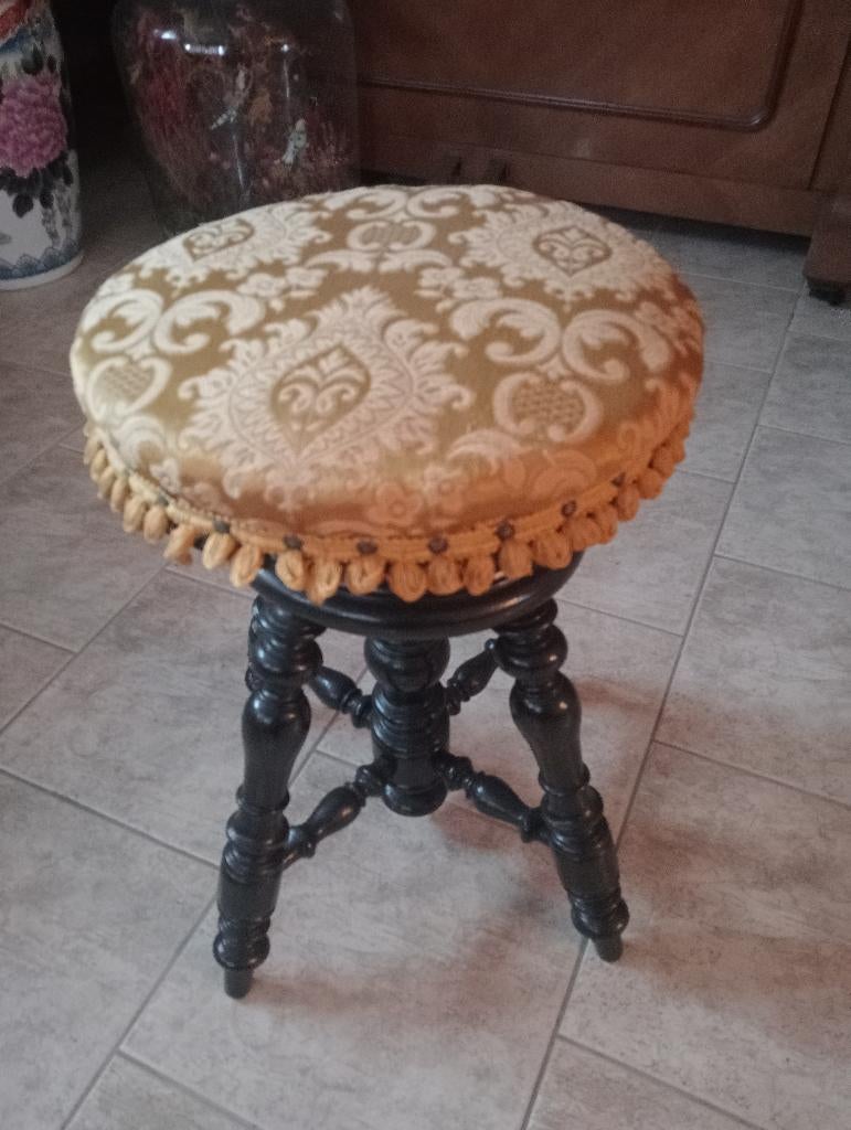 Vintage pianokruk-tabouret, Antiek en Kunst, Ophalen