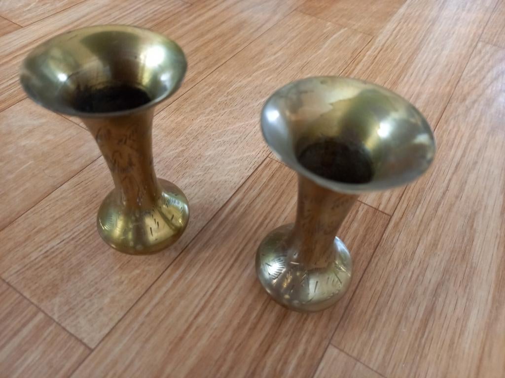 2 MESSING KANDELAARS, Ophalen of Verzenden