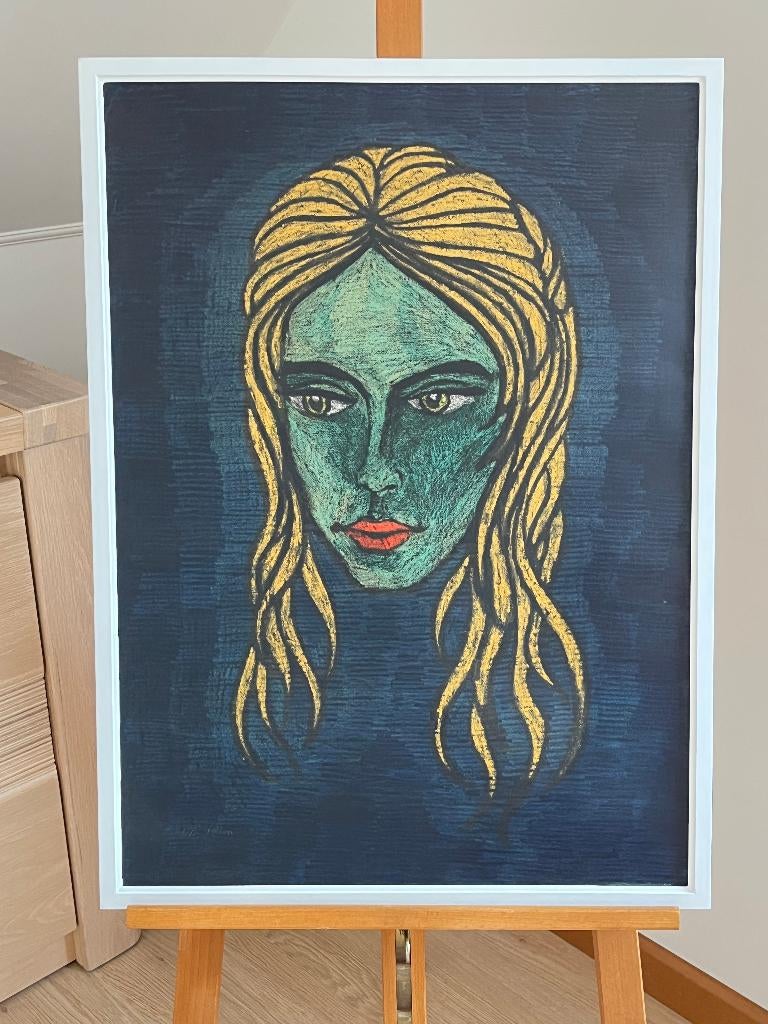 RUDI PILLEN - Een portret van een vrouw, Antiek en Kunst, Ophalen of Verzenden