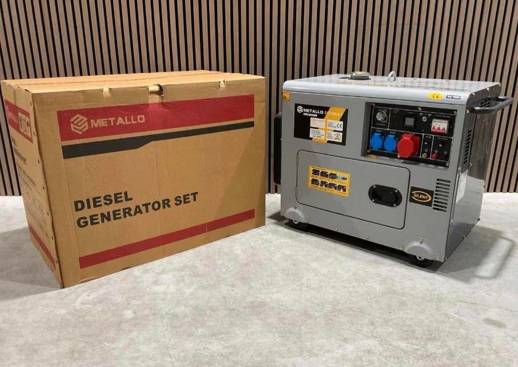 Metallo META-DG5000W diesel Stroomgenerator nieuw in doos ‼️, Doe-het-zelf en Bouw, Aggregaten, Ophalen