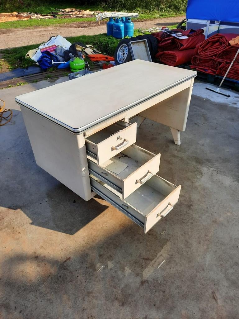 Bureau bureel bureaulamp bureaustoel tafel vintage antiek, Ophalen, Zo goed als nieuw