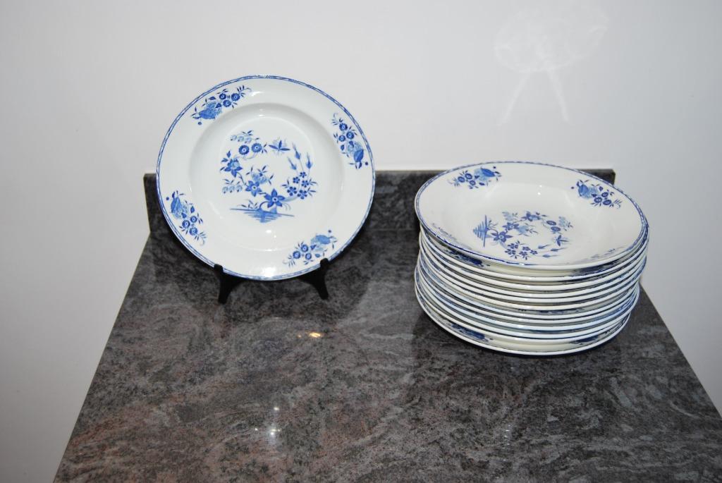 BOCH GRAND BOUQUET. 12 ASSIETTES PROFONDES  24 cm, Antiek en Kunst, Antiek | Servies los, Ophalen of Verzenden