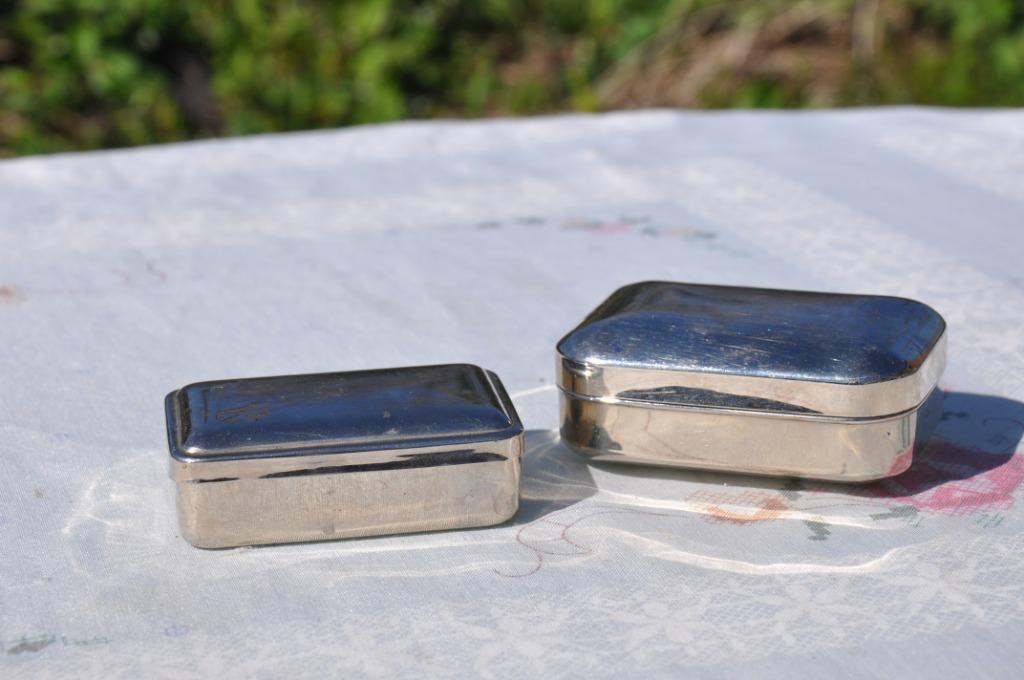 lot de 2 boites en metal chromé, Enlèvement ou Envoi, Utilisé, Autre