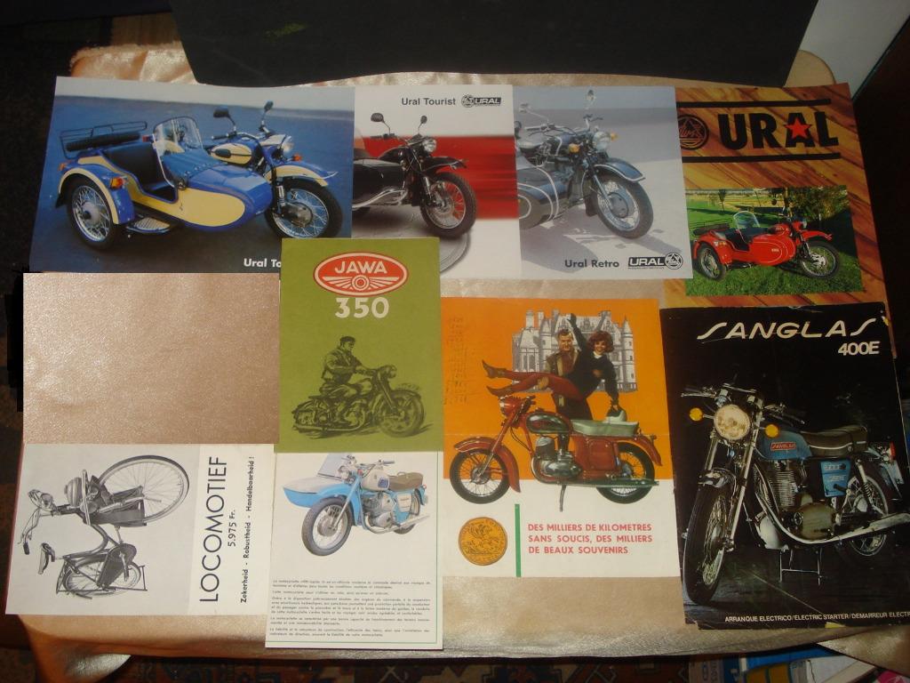 Lot de 9 Anciennes Brochures & Dépliants Motos Etrangères, Motos, Modes d'emploi & Notices d'utilisation, Enlèvement ou Envoi