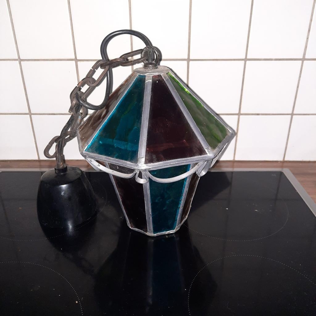 Lampje glas - in - lood . Perfecte staat ., Ophalen of Verzenden