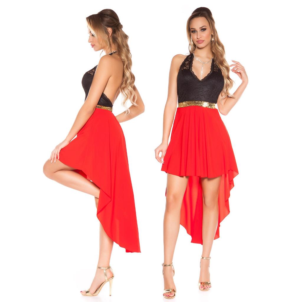 Robe haut bas licou ou robe de cocktail pour femmes rouge/no, Enlèvement ou Envoi, Cosmoda Collection, Neuf, Rouge